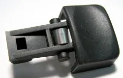 SEBO Release Button with leaf spring, for ET-1, ET-2, ET-C, ET-H, and DISCO swivel necks (gray black)