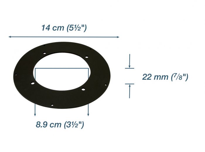 Rubber gasket - 5.5 in (14 cm) outside diameter - 3.5 in (8.9 cm) inside diameter - 7/8 in (22 mm) thick