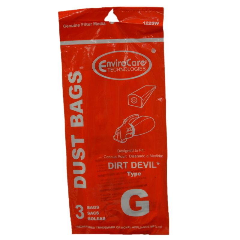 Royal/Dirt Devil Hand Vac Type G Paper Bags (3 pack)