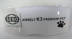 SEBO Exhaust Filter Cover, for K3 (white/dark gray print)