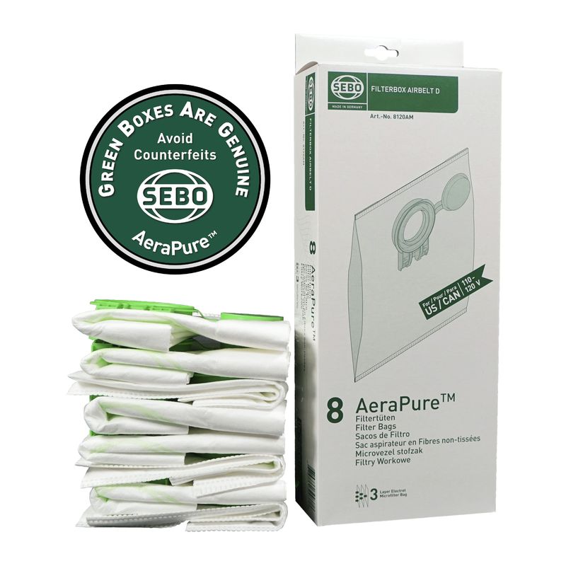 SEBO Filter Bag Box D (8 Bags)