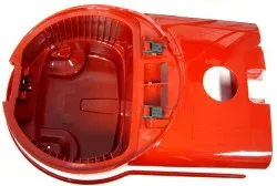 SEBO Top Casing, for D4 (red), with filter bag spring (8140ER), cover axle set (6750ER), and cover hinges with axles (8052ER)