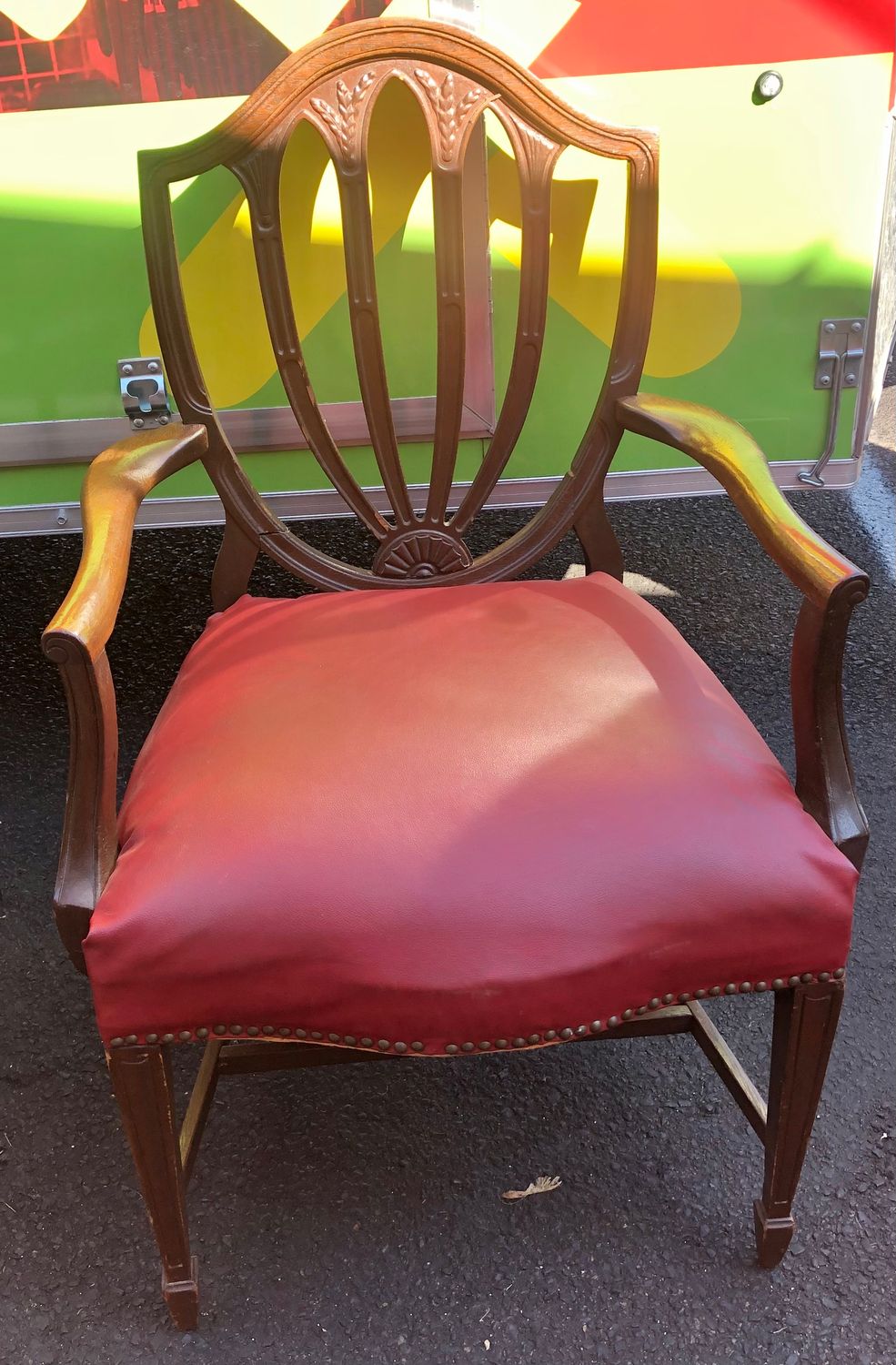 Vinyl Cushion Wood Chair