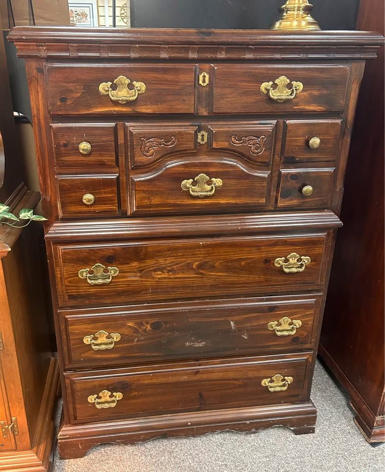Tall Cherry Wood Dresser