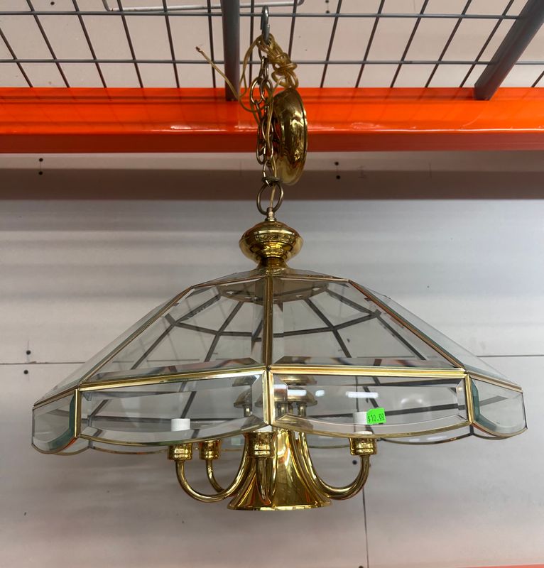 6-Bulb Brass Chandelier