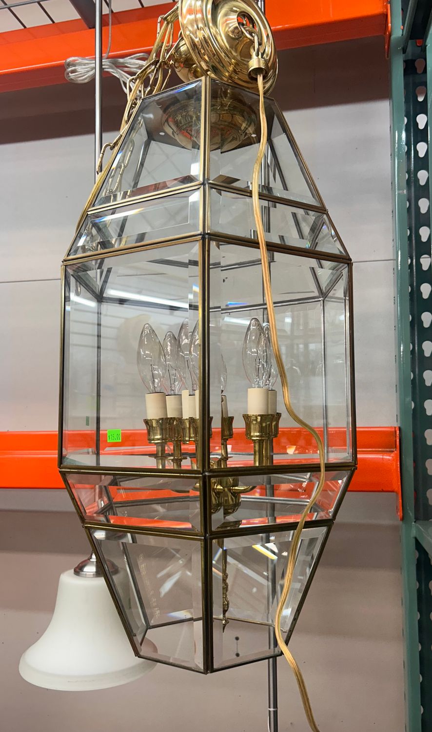 Brass & Glass Lantern Chandelier