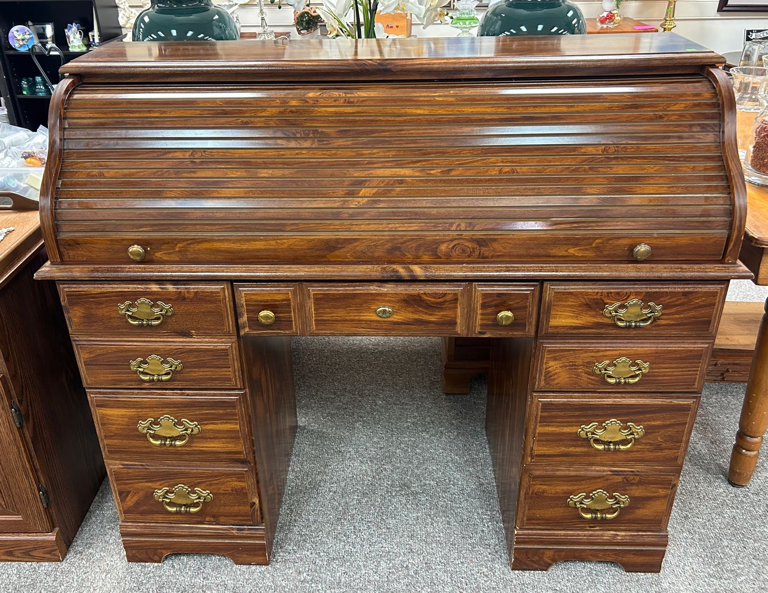 Wood Roll-Top Desk