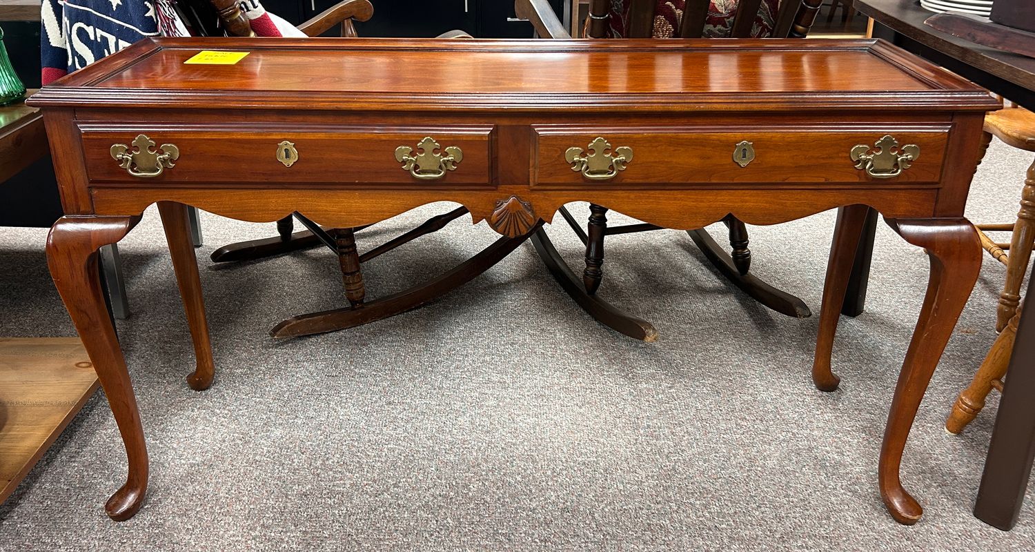 Vintage Cherry Queen Anne Console Sofa Hall Table