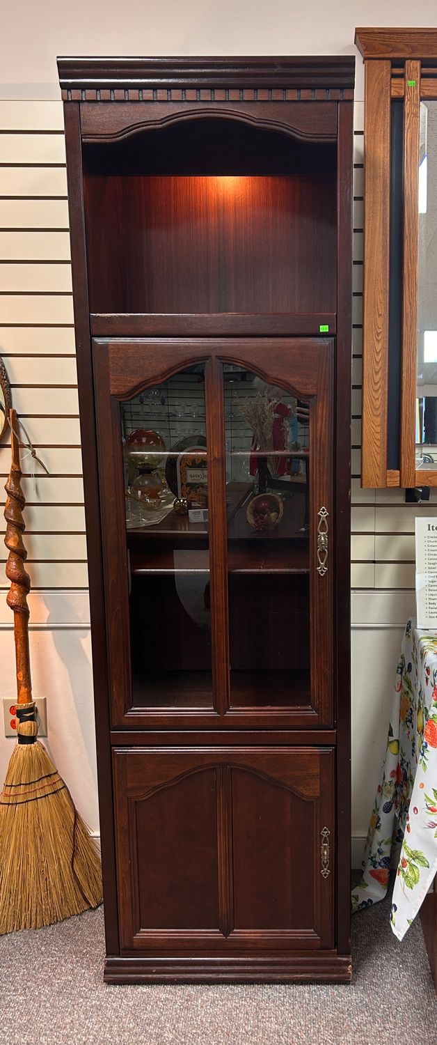 Lighted Wooden Bookcase & Display Cabinet