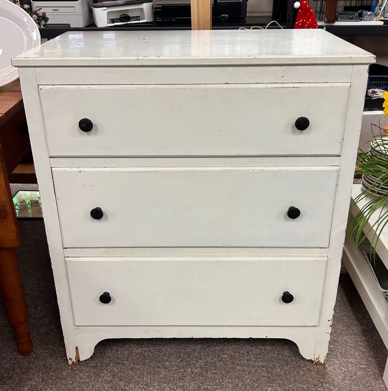 White Painted 3-Drawer Dresser