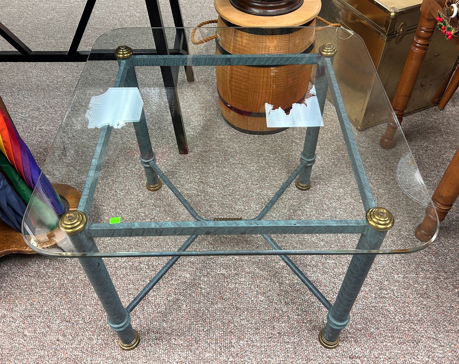 Blue Glass Side Table
