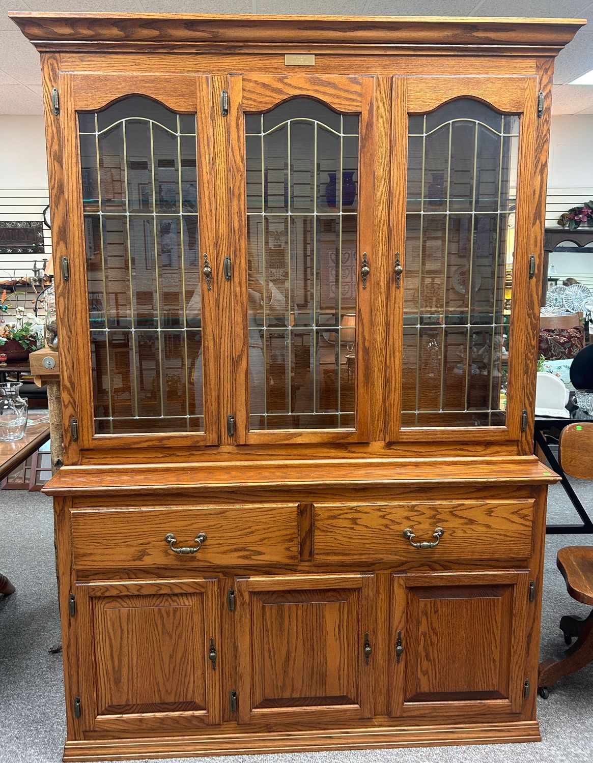 Custom Oak China Hutch