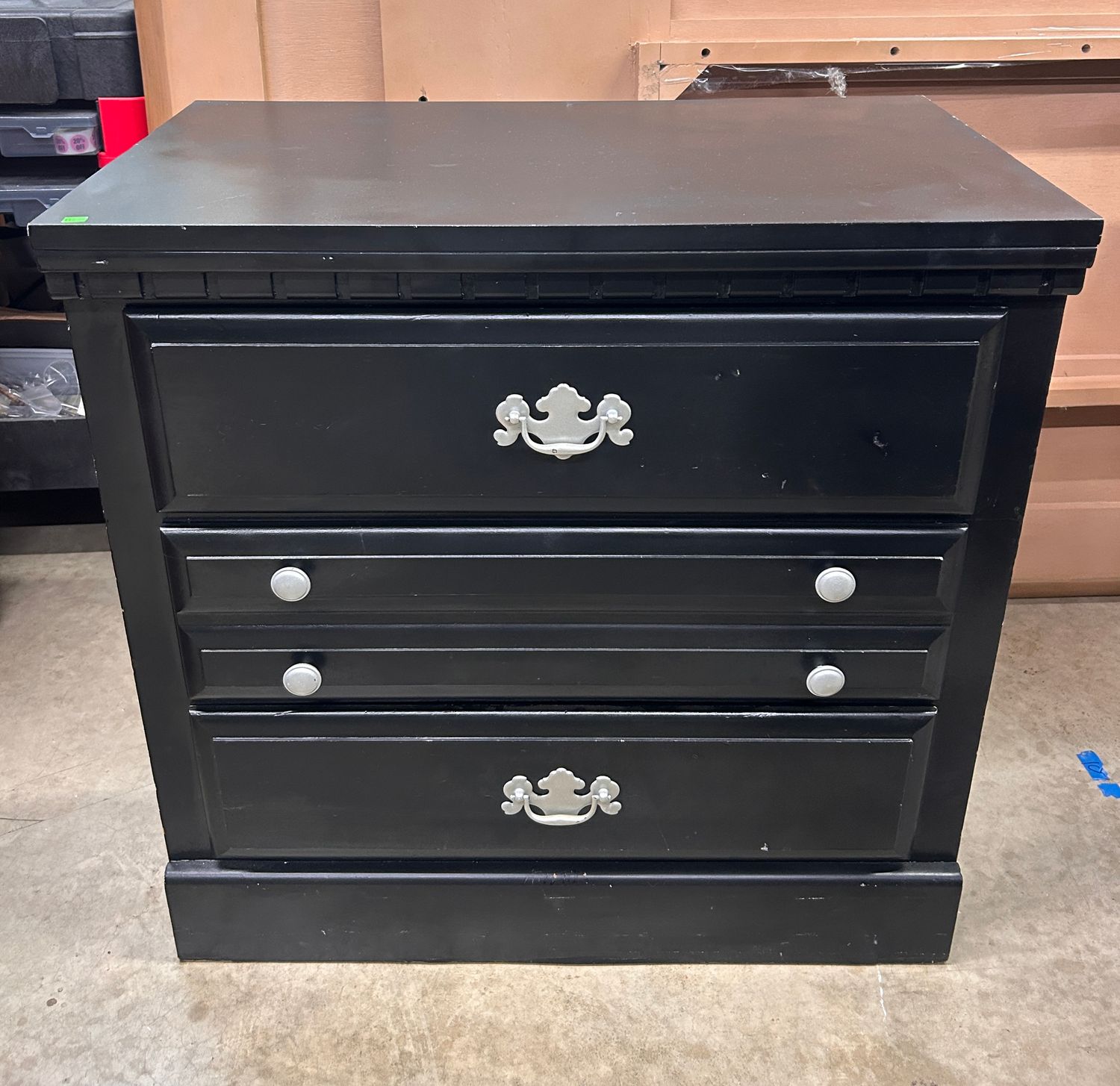 Black 3-Drawer Chest