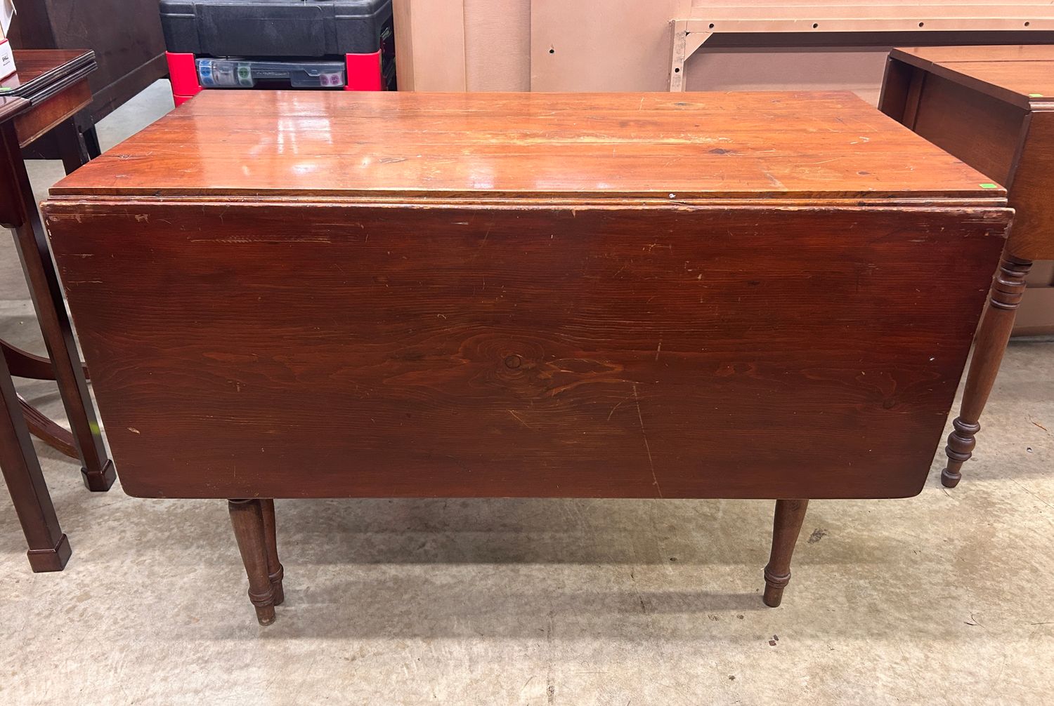 Antique Drop-Leaf Table with Drawer