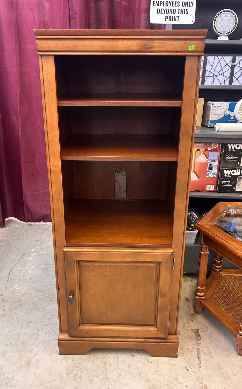 Narrow Bookcase with Storage Shelves