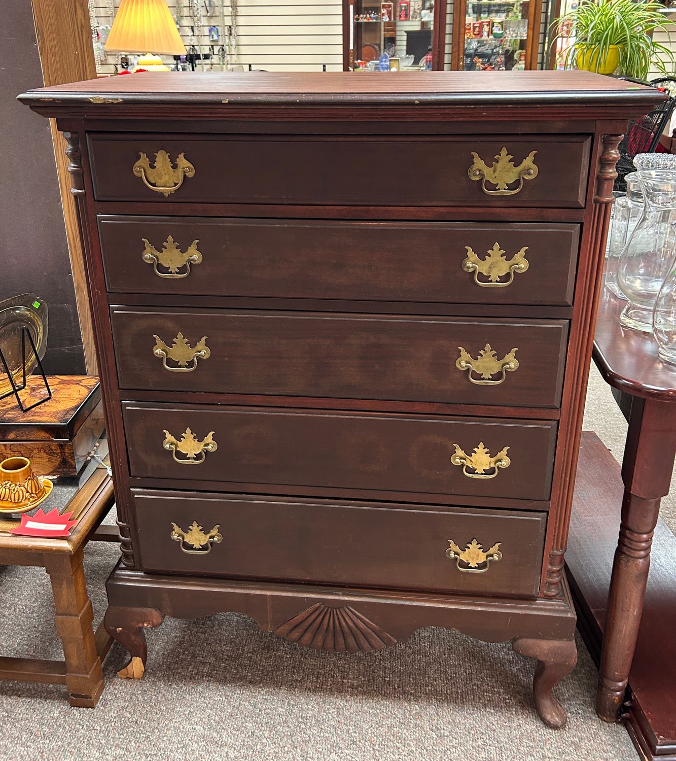 Cherry Wood Tall Dresser