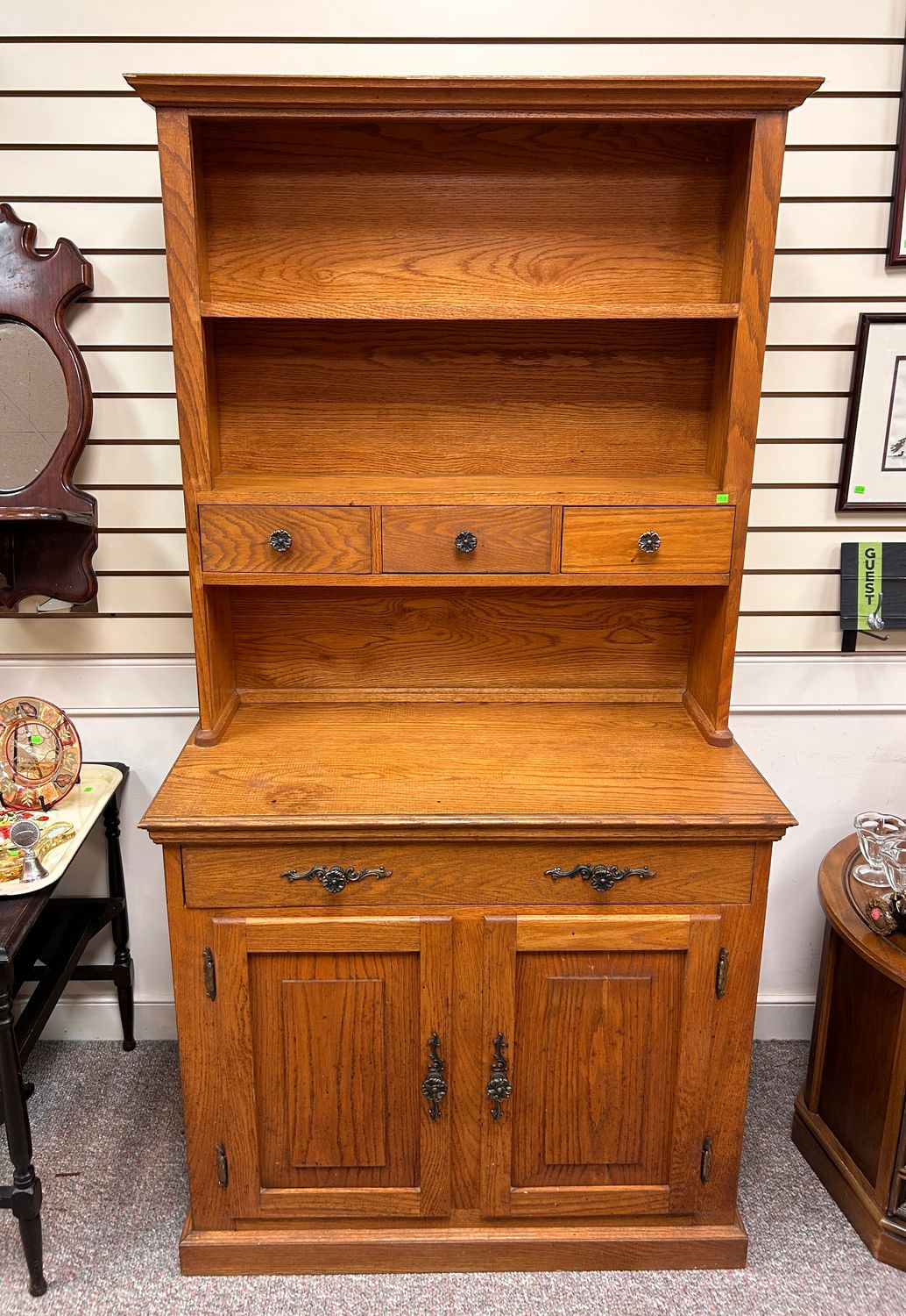 Oak Hutch Cabinet