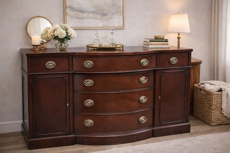 Drexel Mahogany Serpentine-Front Sideboard Buffet