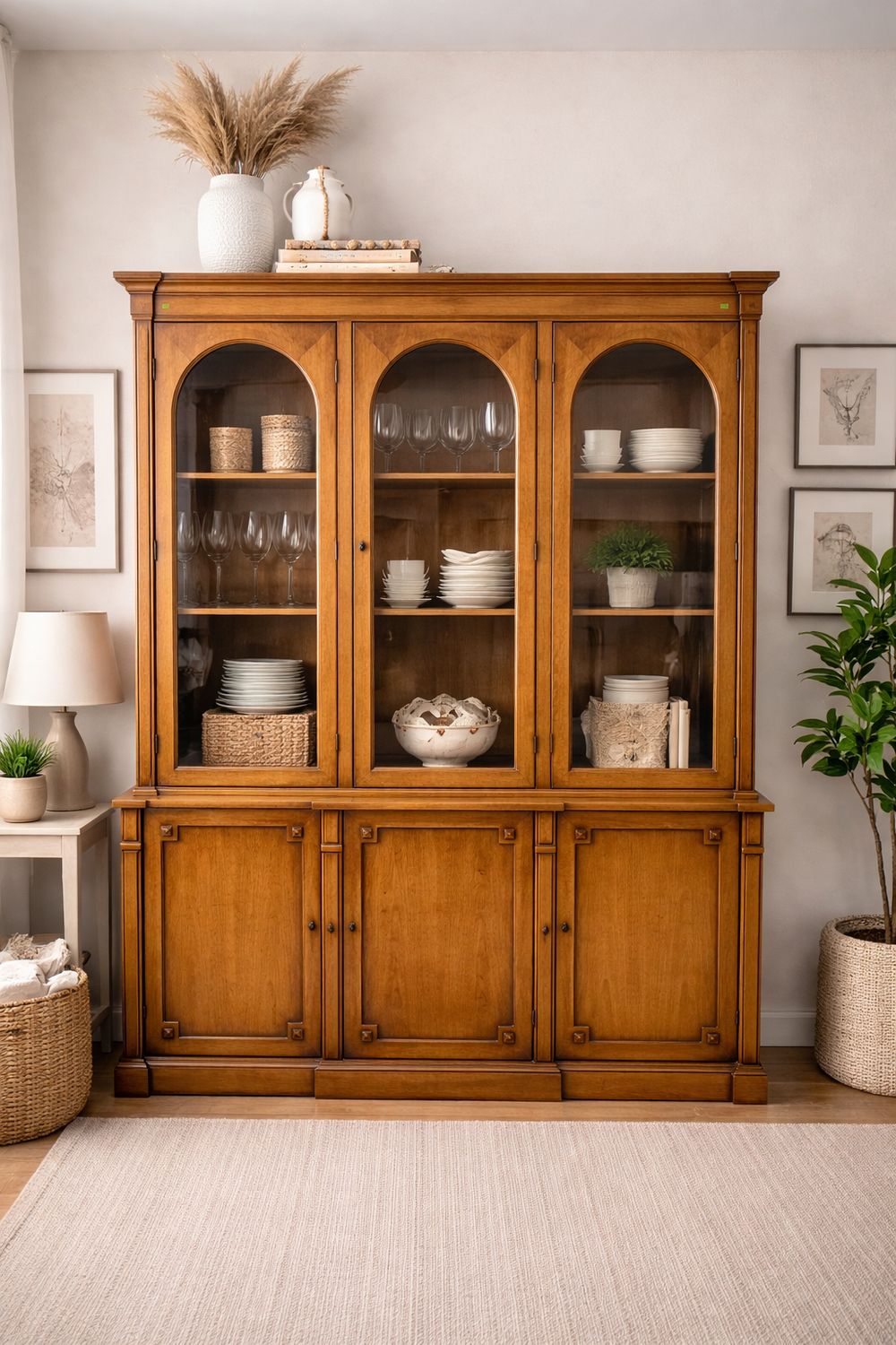 Drexel Walnut China Cabinet