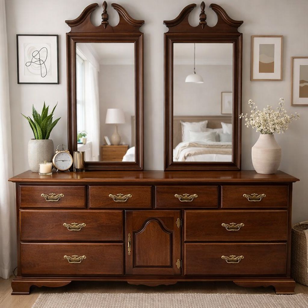 Lea Dresser with Double Mirrors