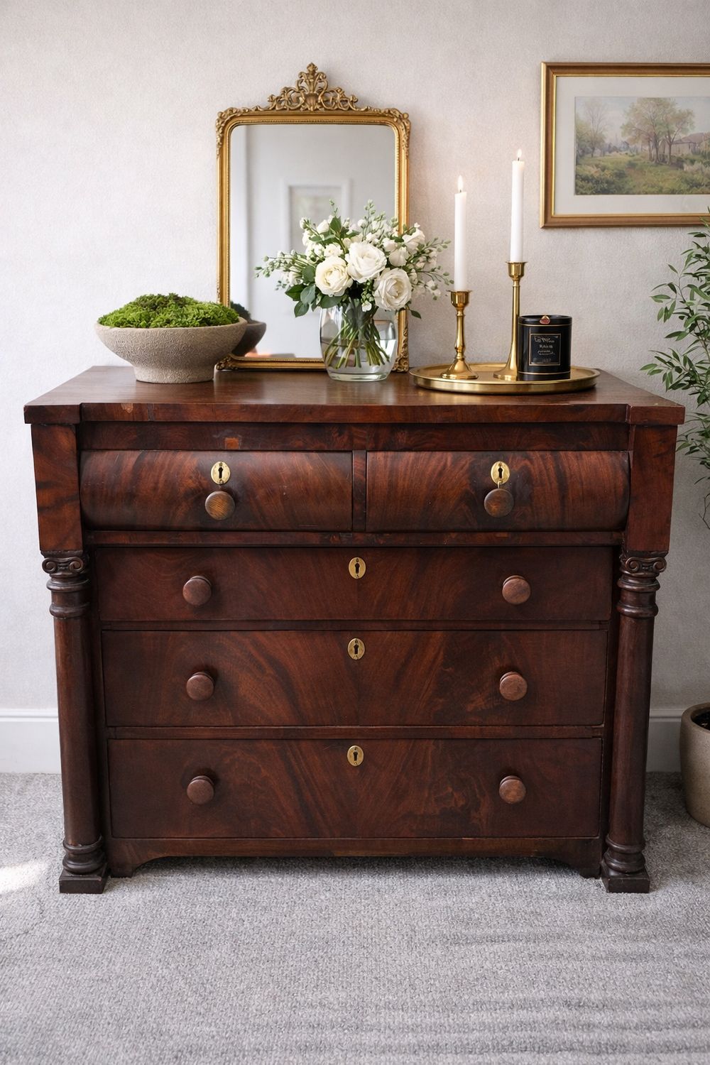 Antique American Empire Chest of Drawers Antique American Empire Chest of Drawers