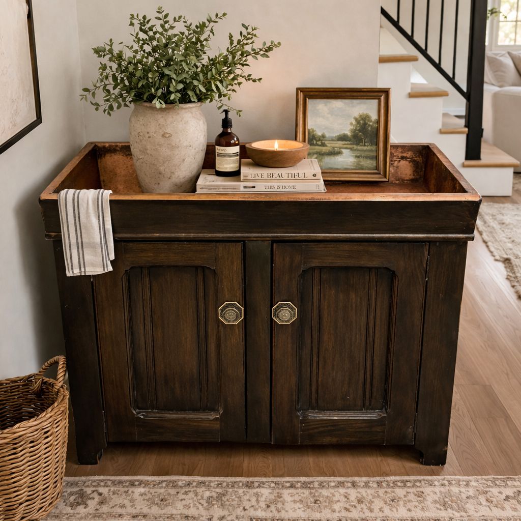 Dry Sink with Copper Tray