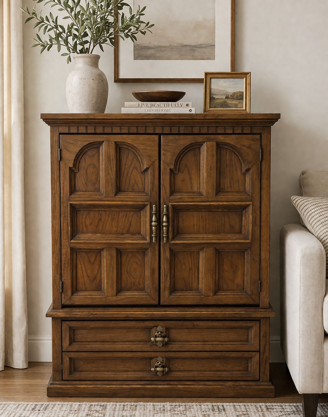 Vintage Mediterranean Style Armoire