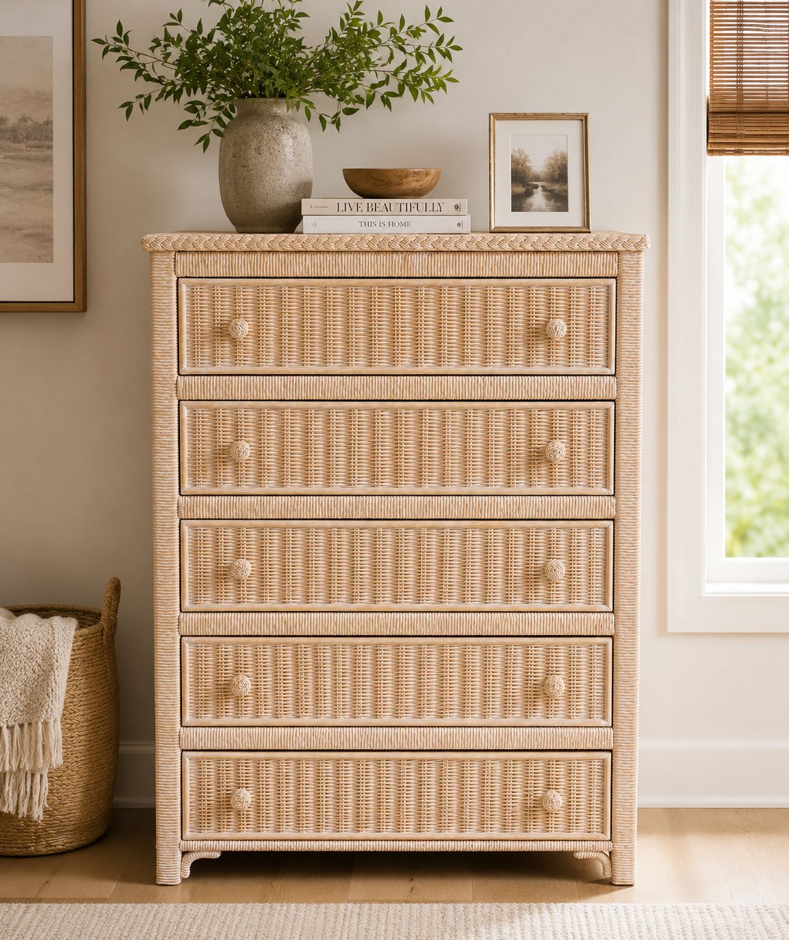 Rustic Wicker Dresser