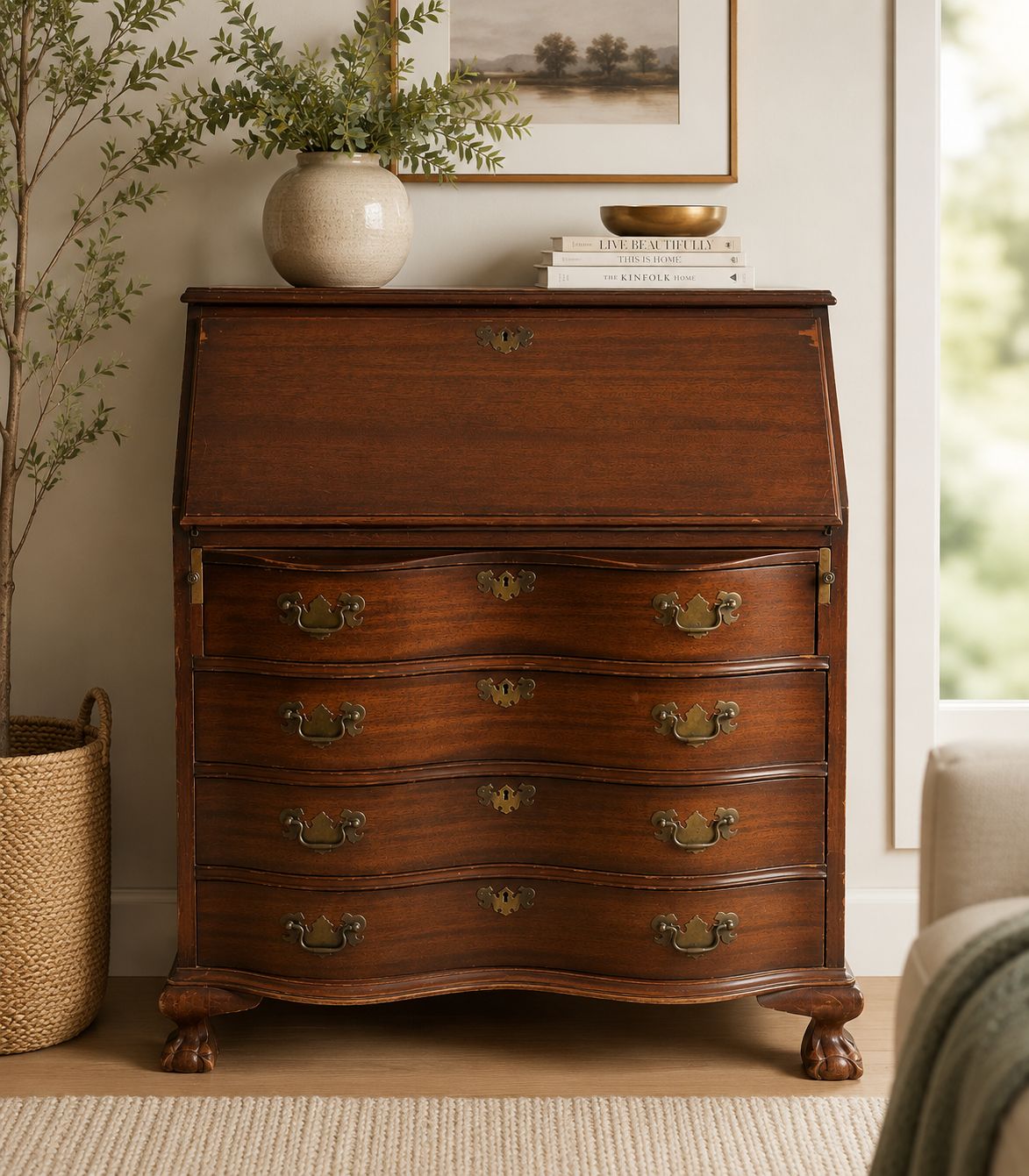 Vintage Chippendale-Style Secretary Desk Vintage Chippendale-Style Secretary Desk