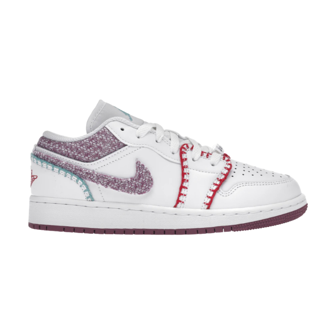 Air Jordan 1 Low White Light Bordeaux (GS)