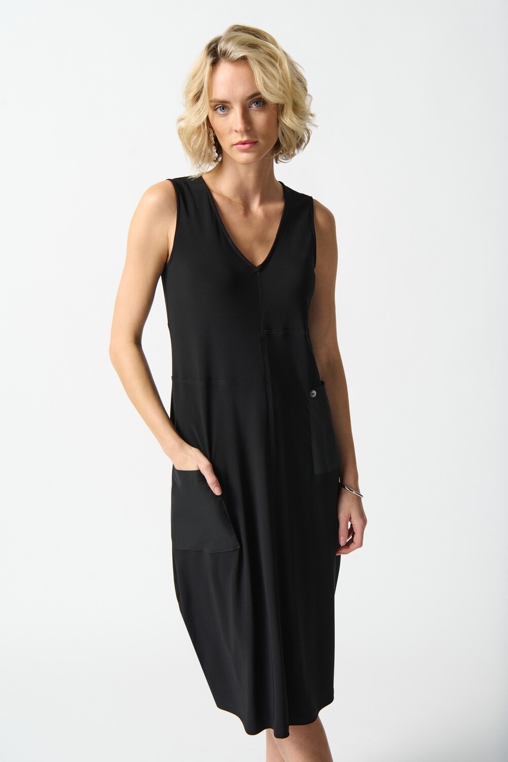 Silky Knit Cocoon Dress with Pockets