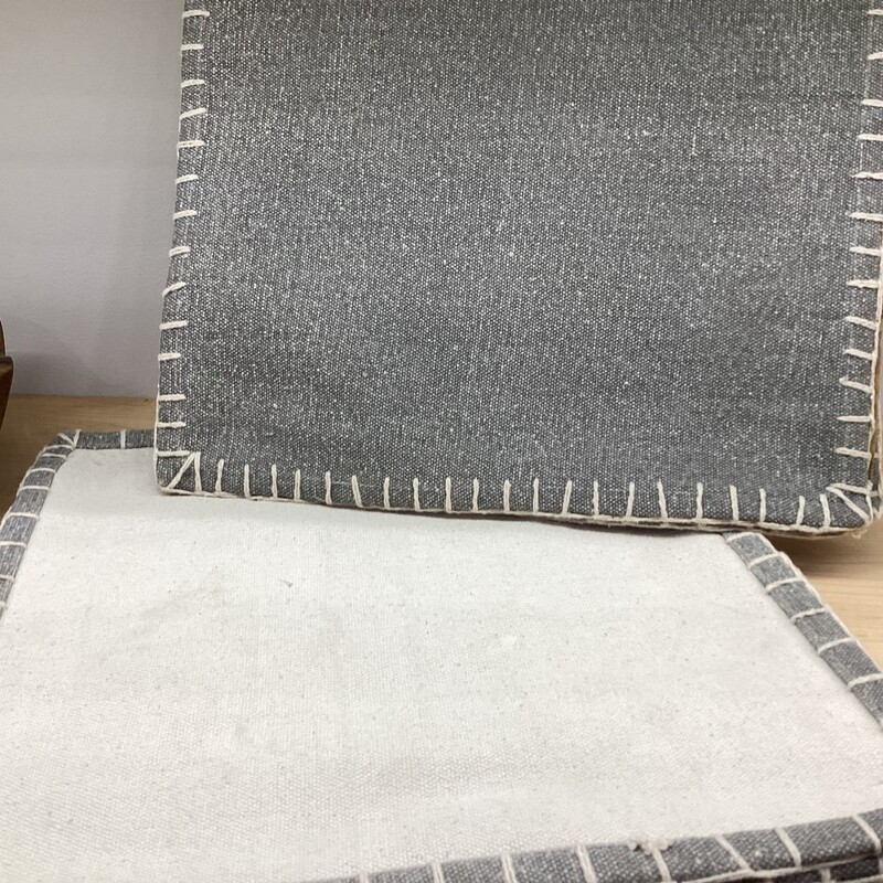 Grey Embroidered (square) Place Mats
