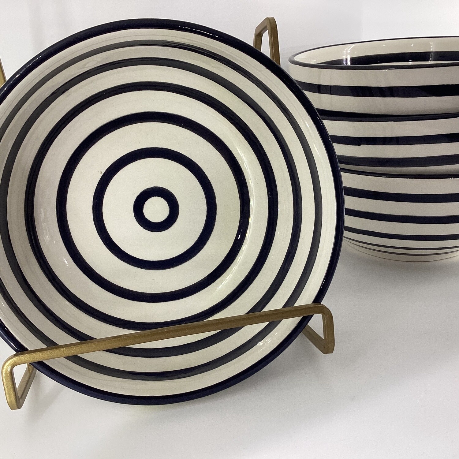 Black Stripe Side Plate (8”)