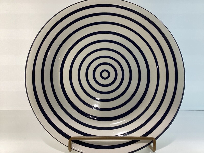 Black Striped Dinner Plate  (11”)