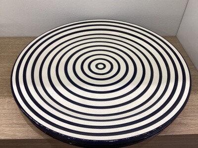 Black Stripe Round Platter (13”)