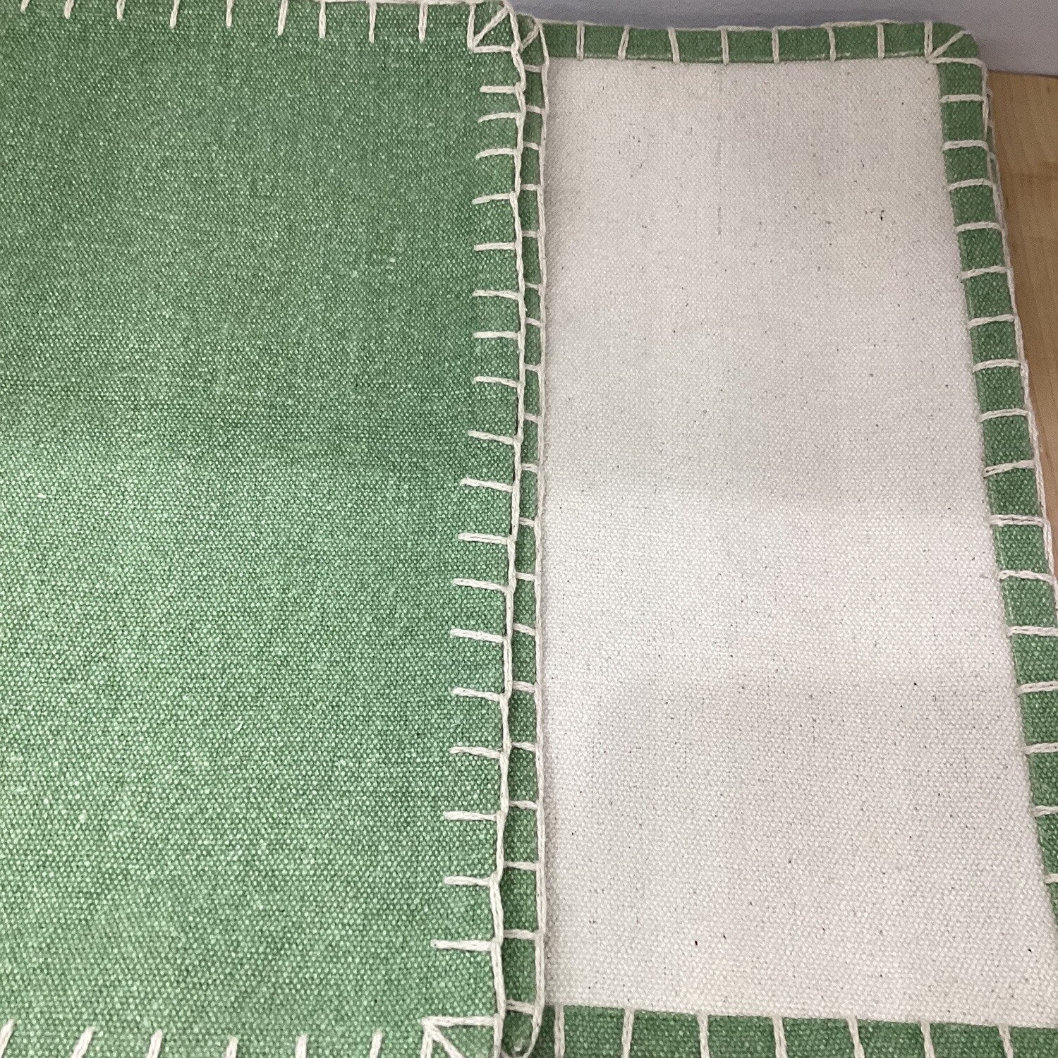 Olive Green Embroidered Edge (square) Place Mats