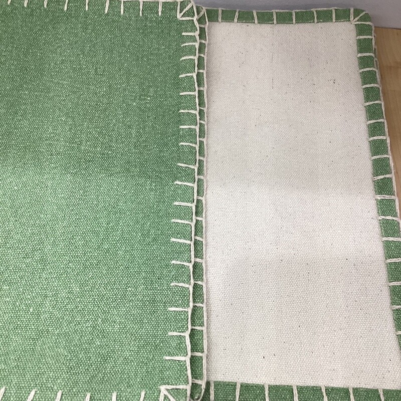 Olive Green Embroidered Edge (square) Place Mats
