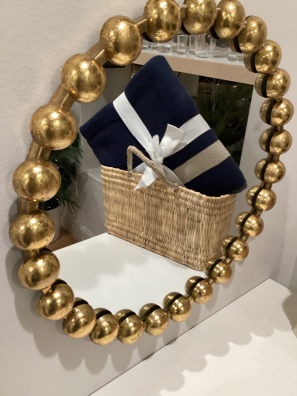 Golden bead mirror 17”