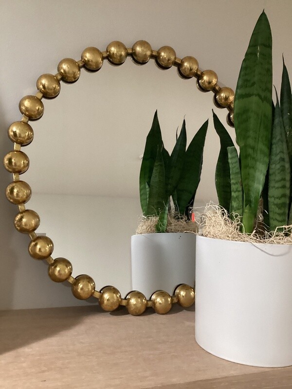 Golden bead mirror. (20")