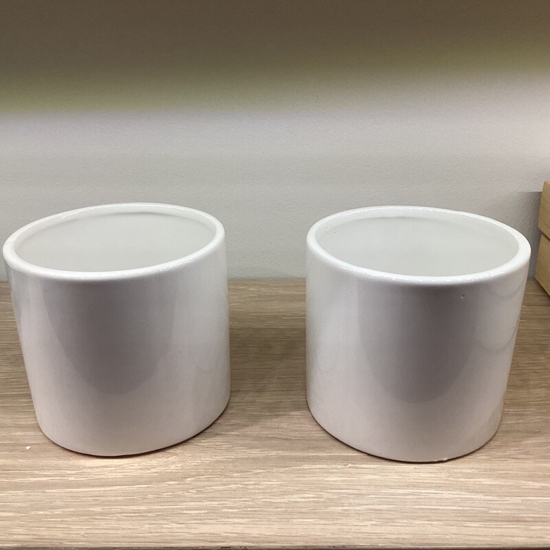 Glossy white planter (5”)
