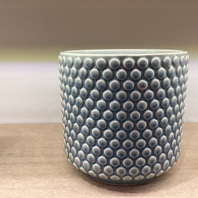 Bubble textured blue and white Large (6 1/2”) pots