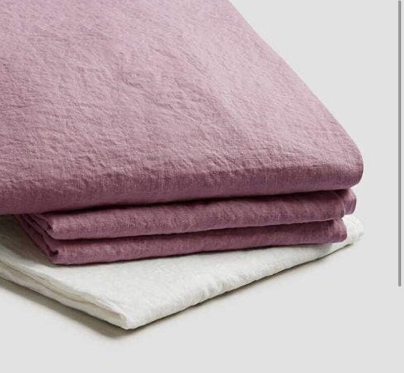 French Flax / Duvet Linen Bundle:  Raspberry