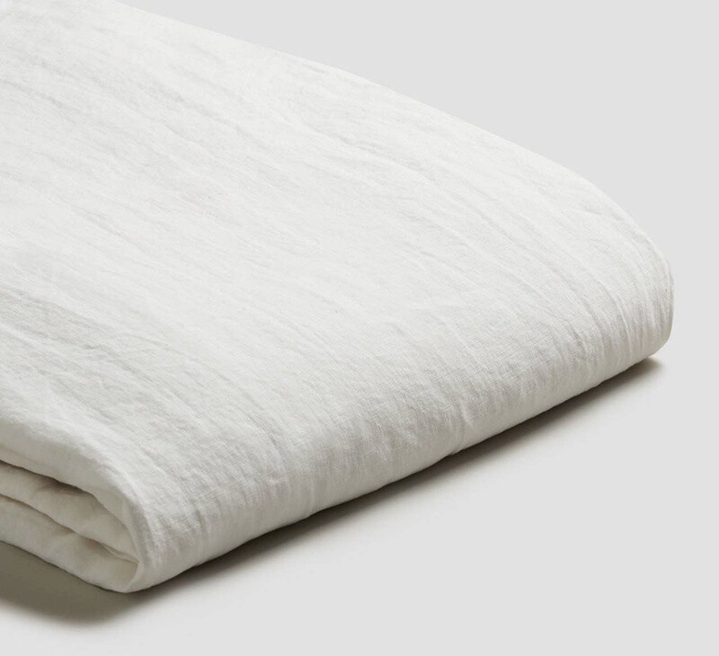 French Flax / Linen Sheet Set:  White