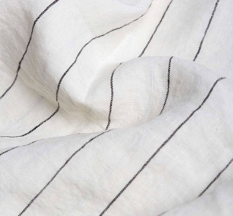 French Flax /  Linen Sheet Set: Luna Stripe