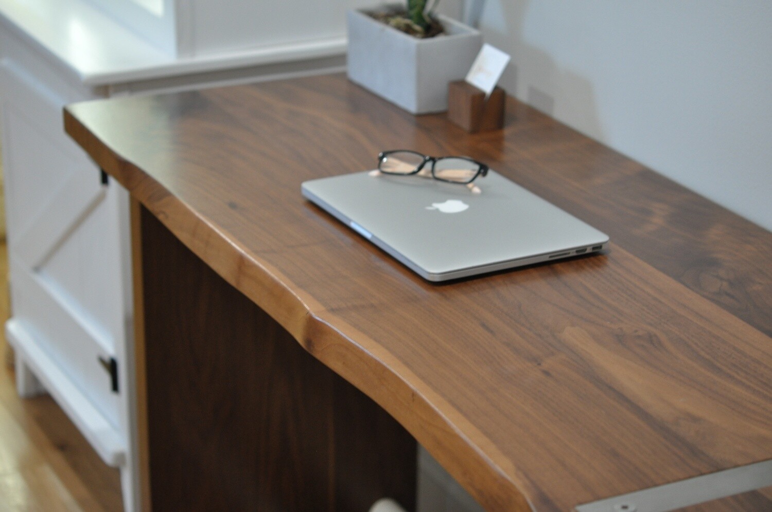 Walnut / stainless writing desk