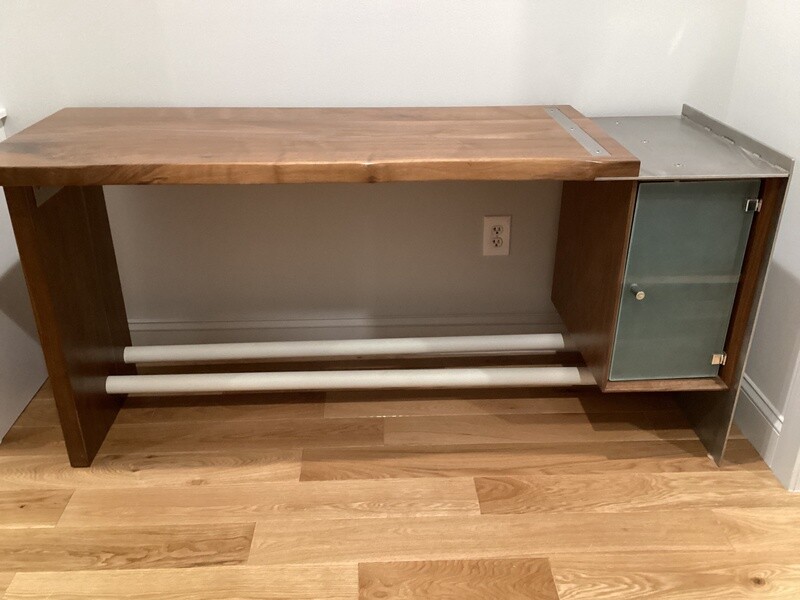 Walnut / stainless writing desk