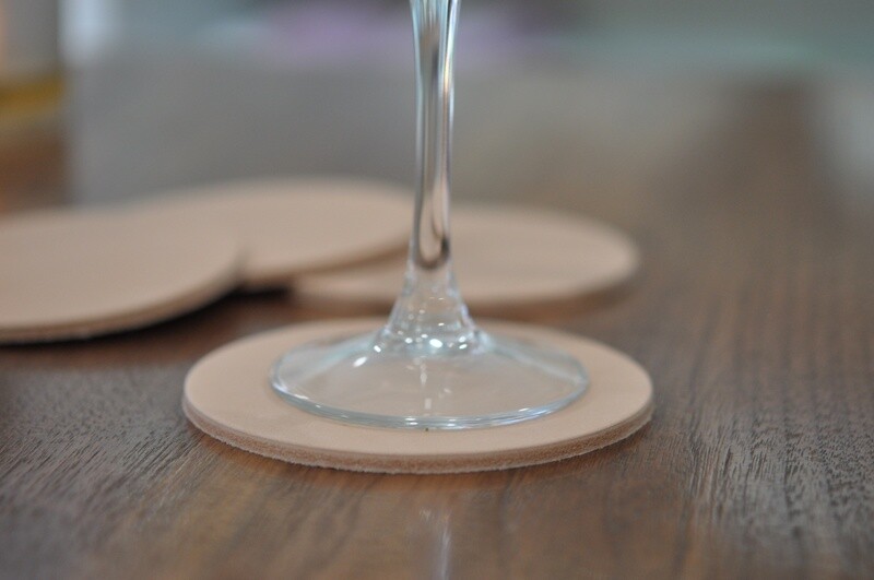 Leather Coaster Set (4) (round)