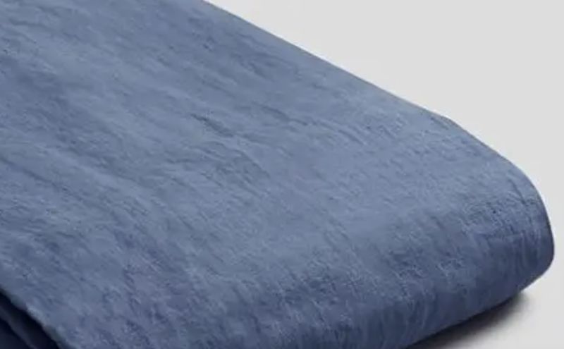 French Flax / Linen Fitted Sheet only: Blueberry