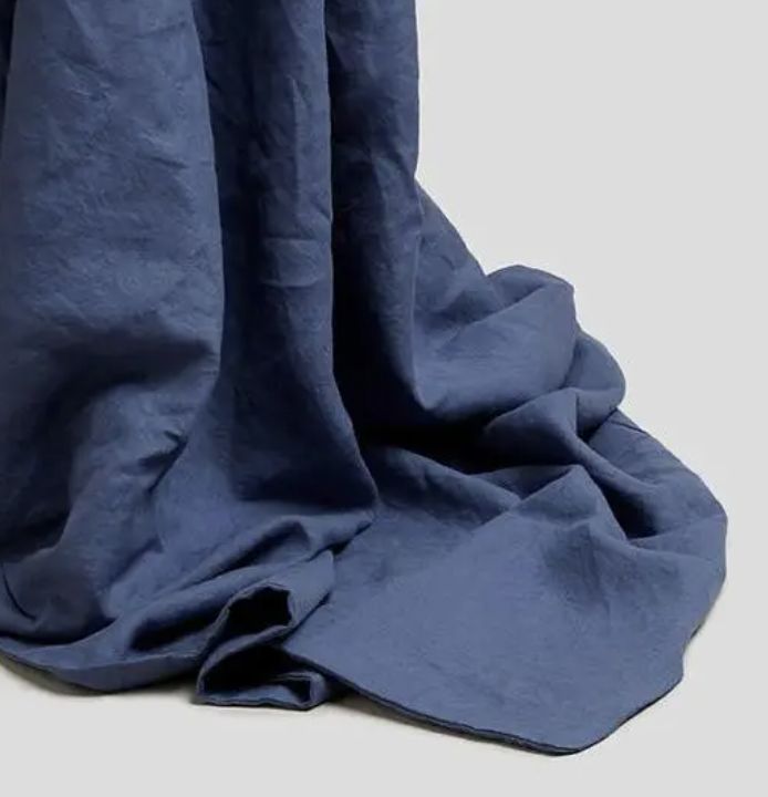 French Flax / Linen Fitted Sheet only: Blueberry
