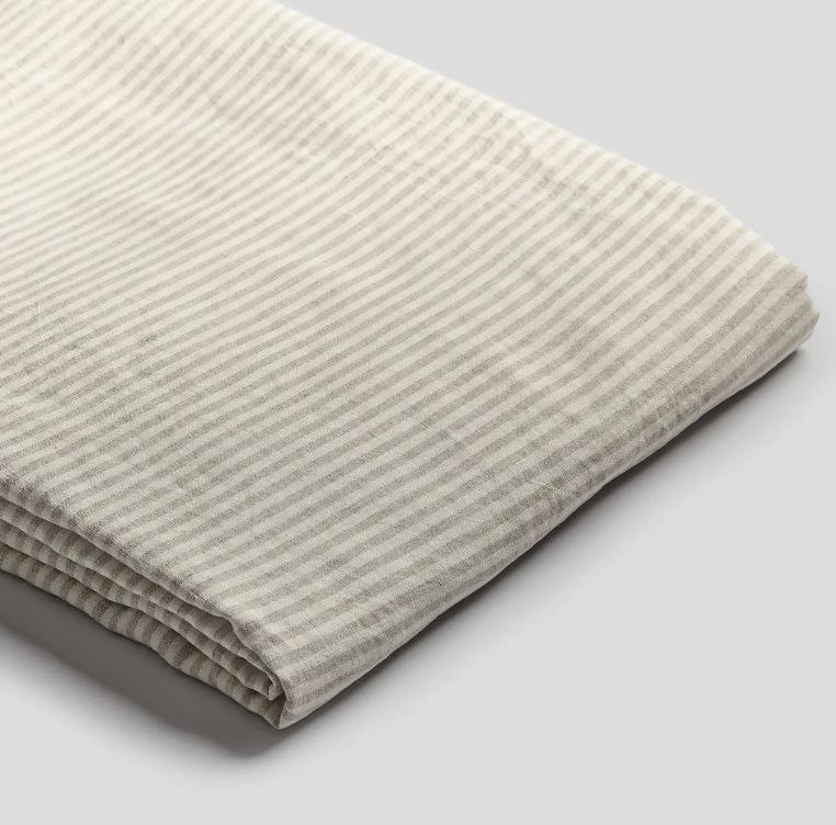French Flax / Duvet Linen Bundle:  Oatmeal Stripe